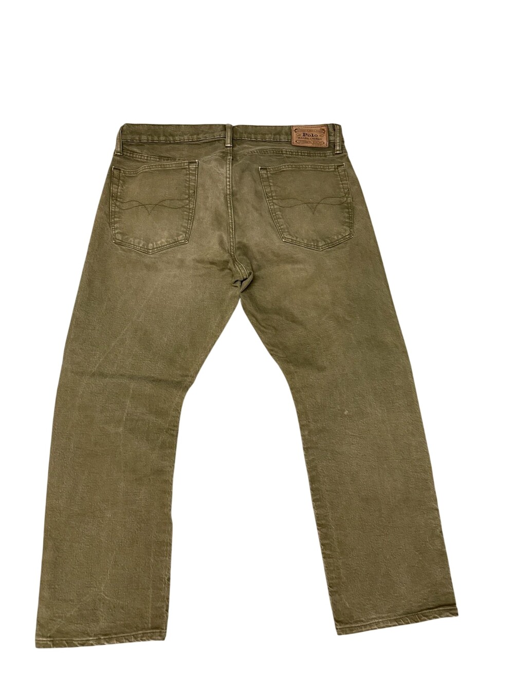Polo Ralph Lauren Jeans Mens 34x27 Olive Green bootcut Denim Casual Pants vtg